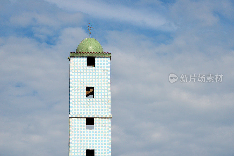 大巴萨姆，塞内加尔清真寺的方格尖塔，象牙海岸/ Côte d'科特迪瓦